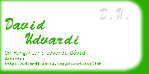 david udvardi business card
