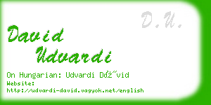 david udvardi business card